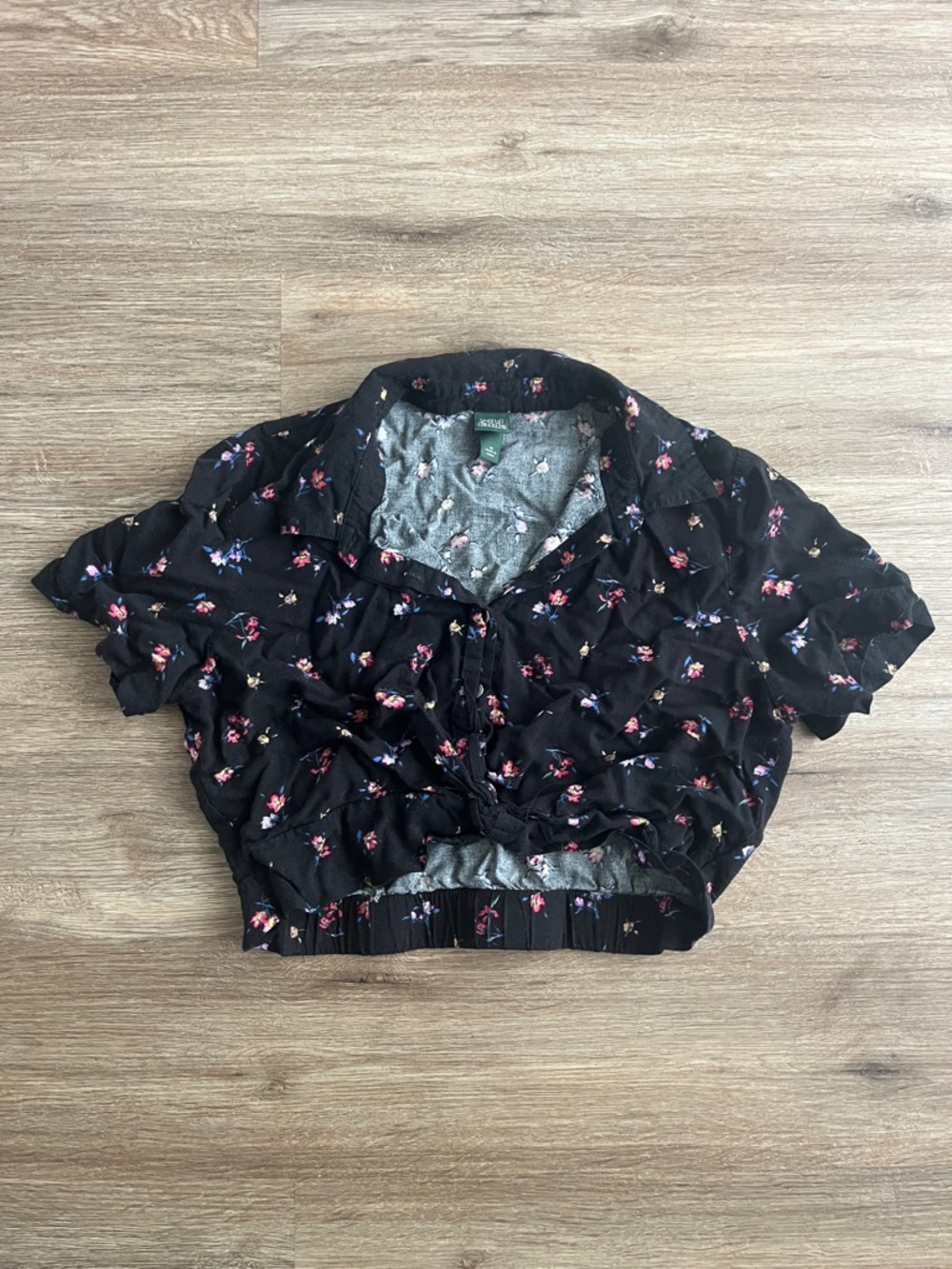 Wild Fable Floral Cropped Button-Up iBlouse